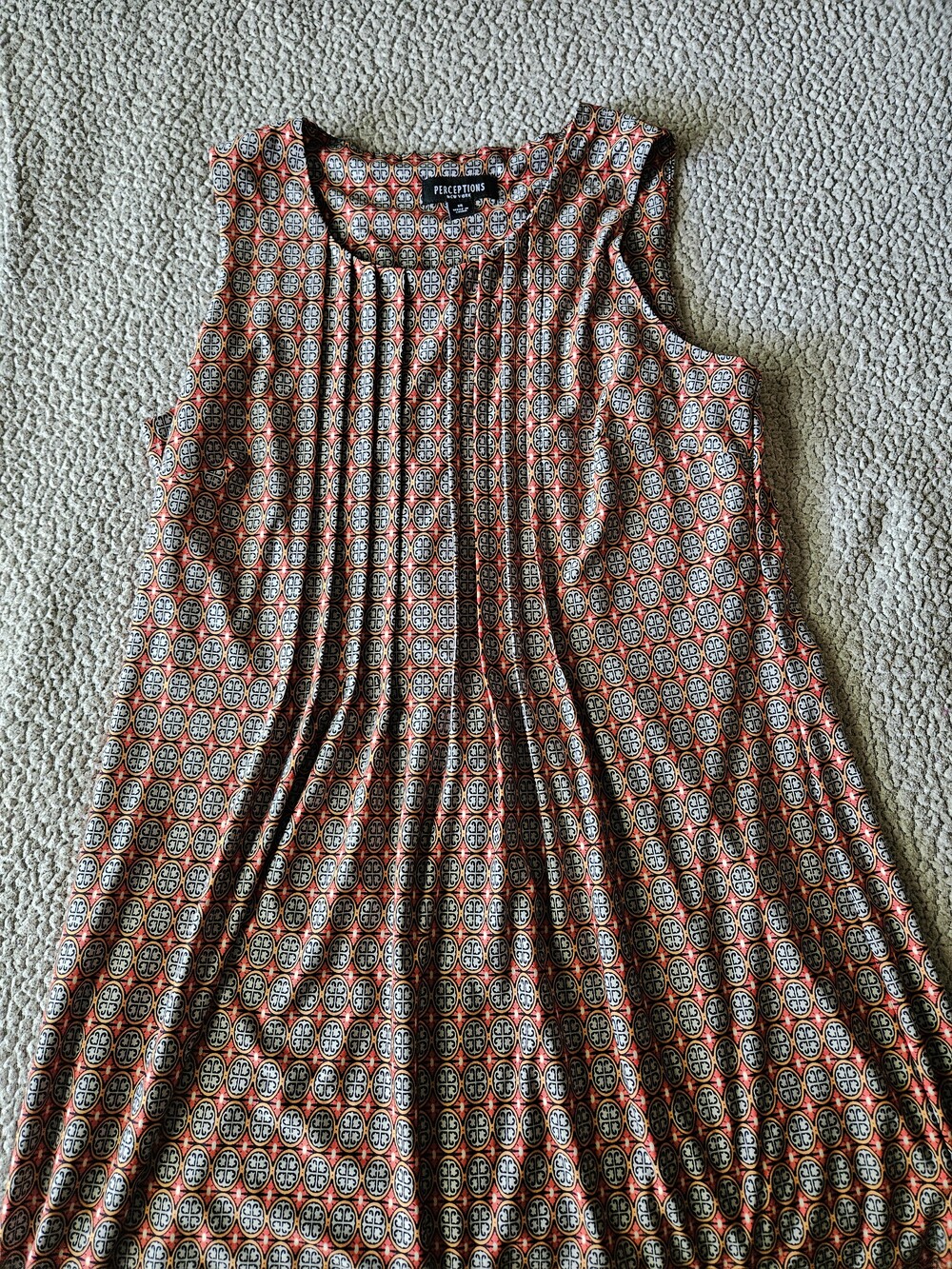 Printed Mini Dress in Orange & Black